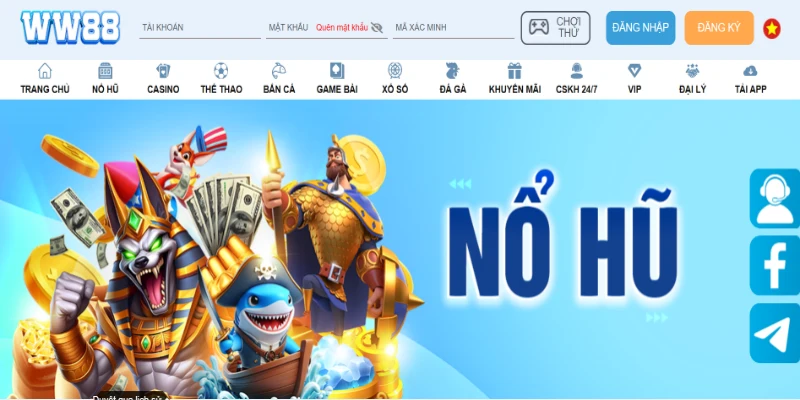 ưu điểm sảnh game nổ hũ WW88
